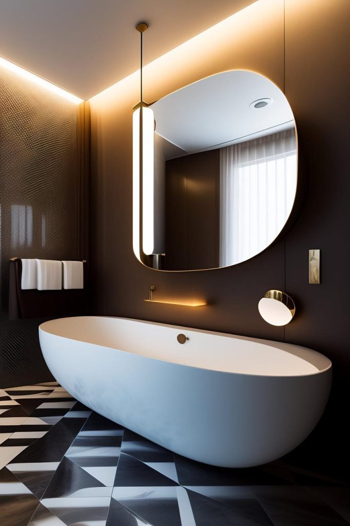Luxe douche met moderne tegels en glazen wand in een stijlvolle badkamer